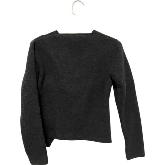 Zara Womens Sweater S Anthracite Gray Cut Out Wool Blend Cardigan 6771/135 NWT - Picture 4 of 11